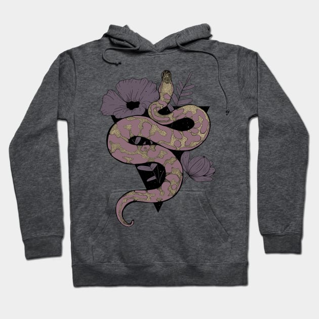 Floral snake Hoodie by Jess Adams